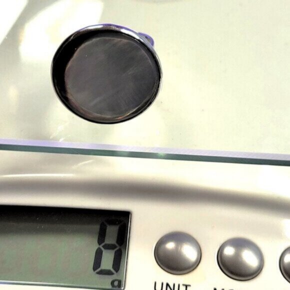 Natural Mother of Pearl Ring, Handmade Ring with Adjustable Band - Picture 14 of 15